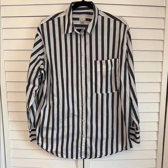 A new day Black and White Casual Button Down Shirt 98 cotton 2 spandex - Picture 1 of 1